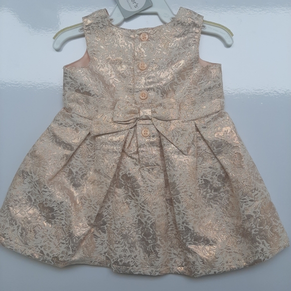 Carter's Peach/Gold Floral Print Dress 3M - Picture 2 of 7